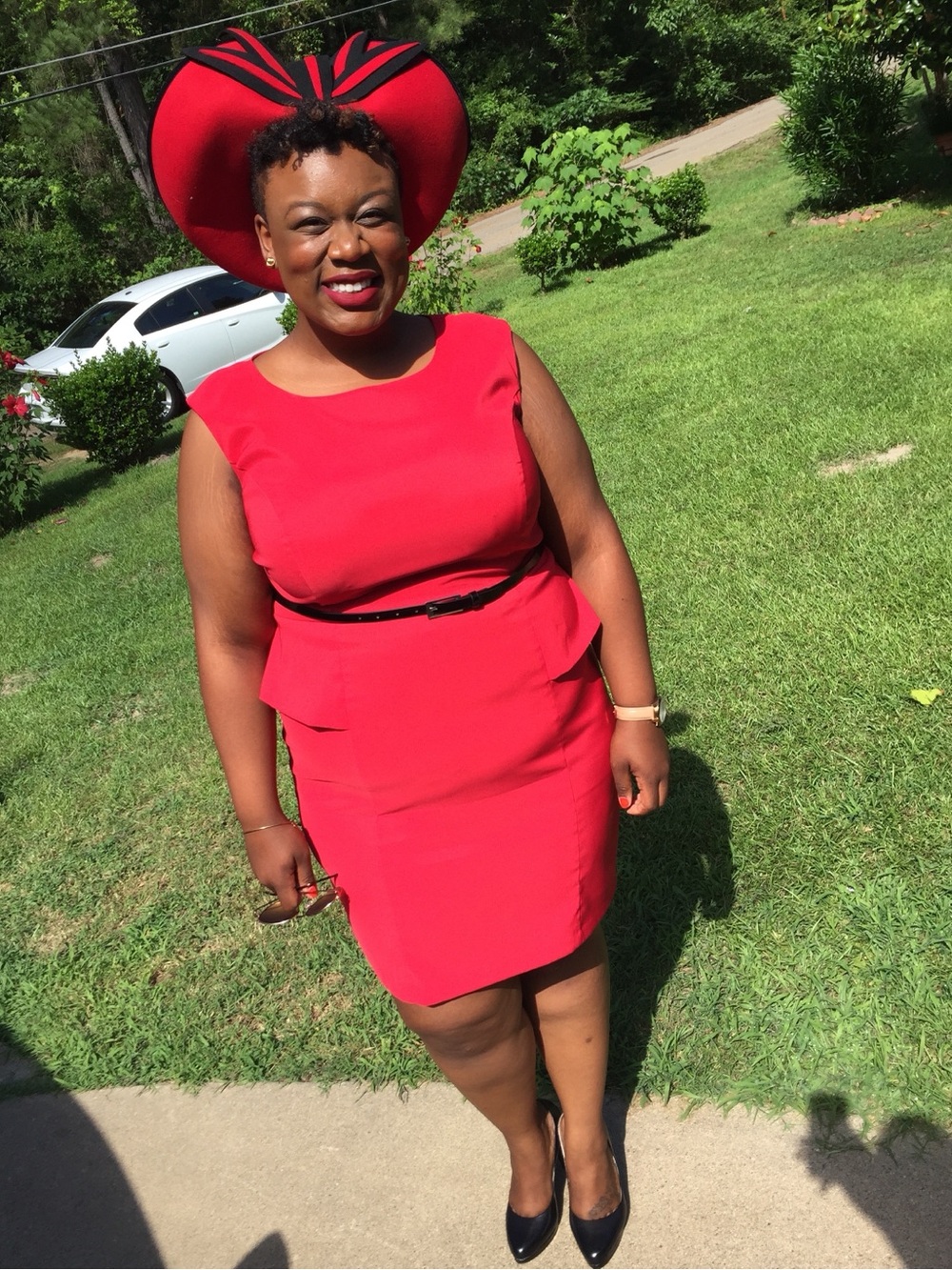 Alyx Red Peplum Pencil Skirt